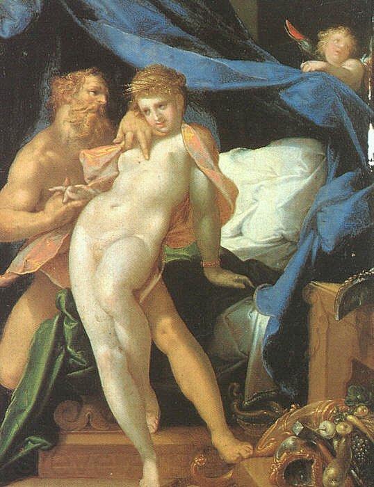 SPRANGER, Bartholomaeus Vulcan and Maia af France oil painting art